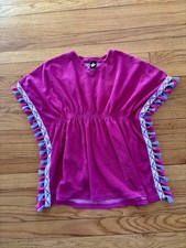Pixie Lane girls' terry cloth beach cover-up with purple tassel 9-10 yrs old