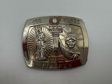 VINTAGE 1886-1986 100 YEARS OF LIBERTY BELT BUCKLE STERLING TREASURY