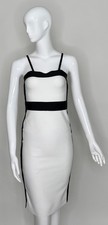 Black & White Bodycon Midi Dress – Size Small | Sleek Colorblock Cocktail Dress