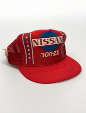 DEADSTOCK Vintage 80's 90s NISSAN 300-ZX Racing Moto Trucker Snap Back Mesh Hat