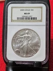 2005 Silver Eagle Dollar ASE   NGC MS 69                                  #T2386