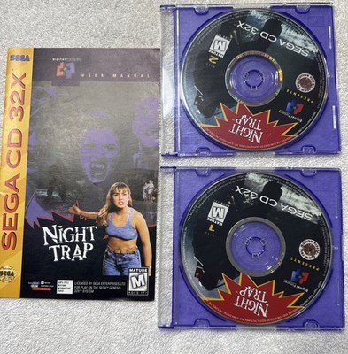 Night Trap Sega 32X 1994 FMV Disc And Manual Only Tested Working Reg Card NM