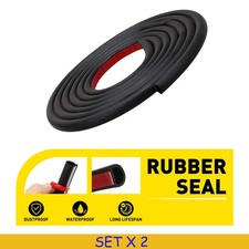 2pcs Car Door Engine Hood Guard Molding Trim Rubber Edge Strip Seal 5m D-shape