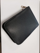 Estuche tipo rollo para pluma estilográfica de cuero PU soporte 12 bolígrafos bolsa de almacenamiento negro portátil