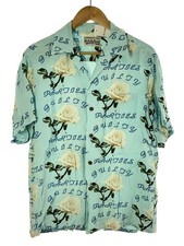 WACKO MARIA Short Sleeve Shirt M Cotton BLU Solid