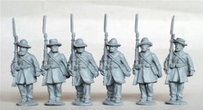 28mm ACW Confederate Infantry in Frock Coats Advancing Shouldered Perry Metal