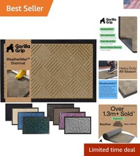 WeatherMAX Door Mat, Indoor Outdoor Use, 29x17, Beige Diamond