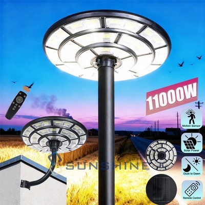 11000W Commercial Solar Street Lights LED Outdoor Dusk to Dawn Super Bright Lamp