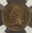 1860 Round Bust Indian Head Cent NGC UNC Details Cleaned (Choice UNC)