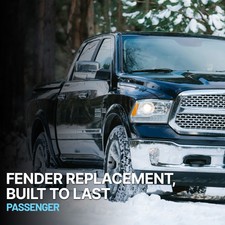 Right Front Fender For 1995-1997 Nissan Pickup 4WD - Primed Steel, Includes Hole For Manual Antenna
