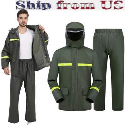 Waterproof Rain Suits Heavy Duty Raincoat Fishing Rain Gear Jacket And Pants Men