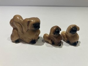 Vintage Set of 3 Pekingese Dog Figurines Hagen Renaker