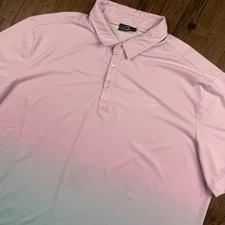 Sunday Swagger Polo Shirt Men 3xl Pink Blue Green Gradient Golf Performance SS