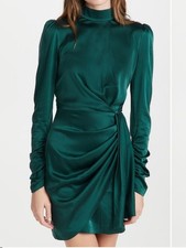 Zimmermann NEW Silk Drape Dress Jade Size 0P Wrap Mock Neck