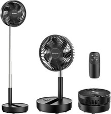 Oscillating Standing Fan w/ Remote 8000mAh Rechargeable Pedestal Fan Timer
