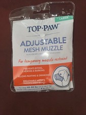Top-Paw Adjustable Mesh Muzzle LARGE BLACK Dogs/Puppies 60-80 Lbs.