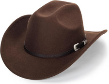 Women-Classic-Western-Cowboy-Shapeable-Hat - Men-Roll-Up-Wide-Brim-Felt-Fedora-H