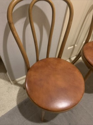 Pair Vtg Thonet Bentwood Bistro Cafe Chairs Vinyl Seats | eBay Pair Vtg Thonet Bentwood Bistro Cafe Chairs Vinyl Seats | eBay