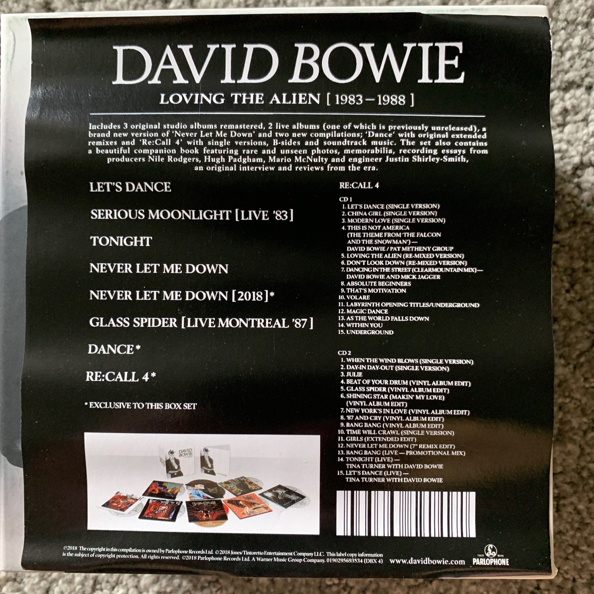 David Bowie Loving the Alien 1983-1988 CD Box Set Incomplete