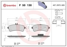 BREMBO Bremsbelagsatz Scheibenbremse PRIME P 50 130 für MERCEDES SL R231 AMG GT BREMBO Bremsbelagsatz Scheibenbremse PRIME P 50 130 für MERCEDES SL R231 AMG GT