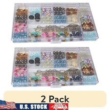 21 Compartment Clear Plastic Bead Storage Box Organizer Craft Tools Accessories