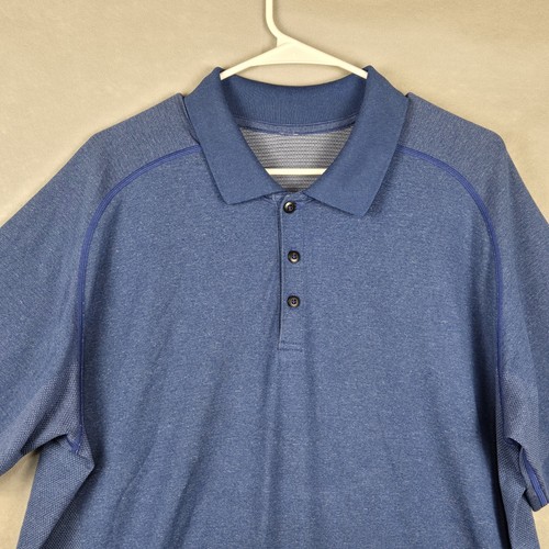 Polo Lululemon Metal Vent Tech Uomo XXL Manica Corta Blu Performance - Foto 1 di 9