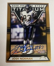 2002 Titanium Prime Stock Josh Norman Autographed Card #41 /699 B-12