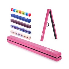 ZELUS 8' Folding Gymnastics Balance Beam, Floor Balance Beam w/Carry Handles ...