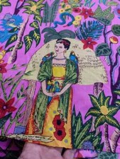 5 Yard Fabric Cotton Mexico Queen Frida Kahlo Printed Indian Handmade Fabric Art