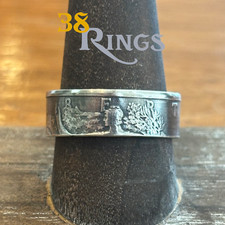 90 SILVER THIN BAND Walking Liberty Half Dollar COIN RING USA SIZES 5-12