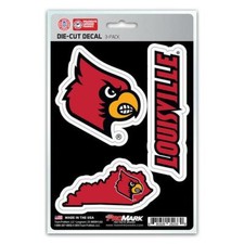 Louisville Cardinals Decal Die Cut Team 3 Pack [NEW] Car Truck Auto Sticker