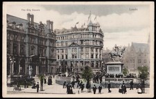 The City Square Black Prince Leeds West Yorkshire Stewart & Woolf Postcard
