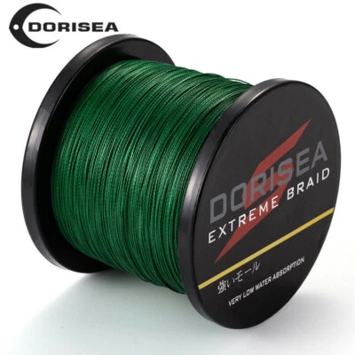 Dorisea Vert Mousse 100M-2000M Super Puissance Pe Tressé Pêche Ligne 6LB-500LB - Photo 1/4