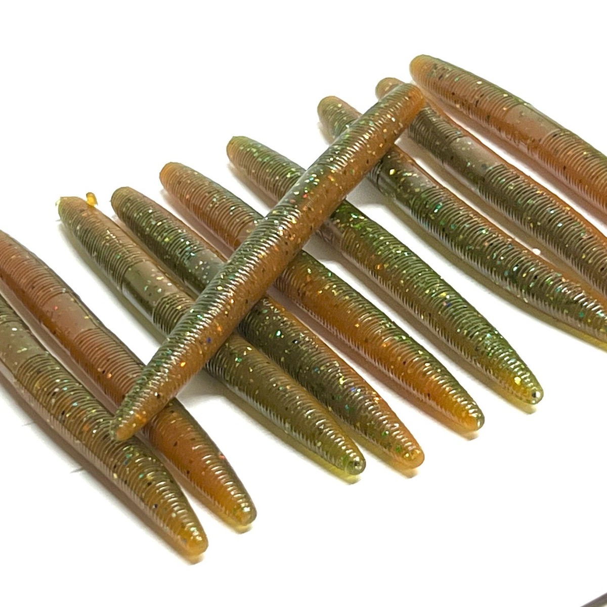 All In Fishing Senko Style 15 Pezzi – Verme 5” Green Watermelon Bluegil Magic Per Bass