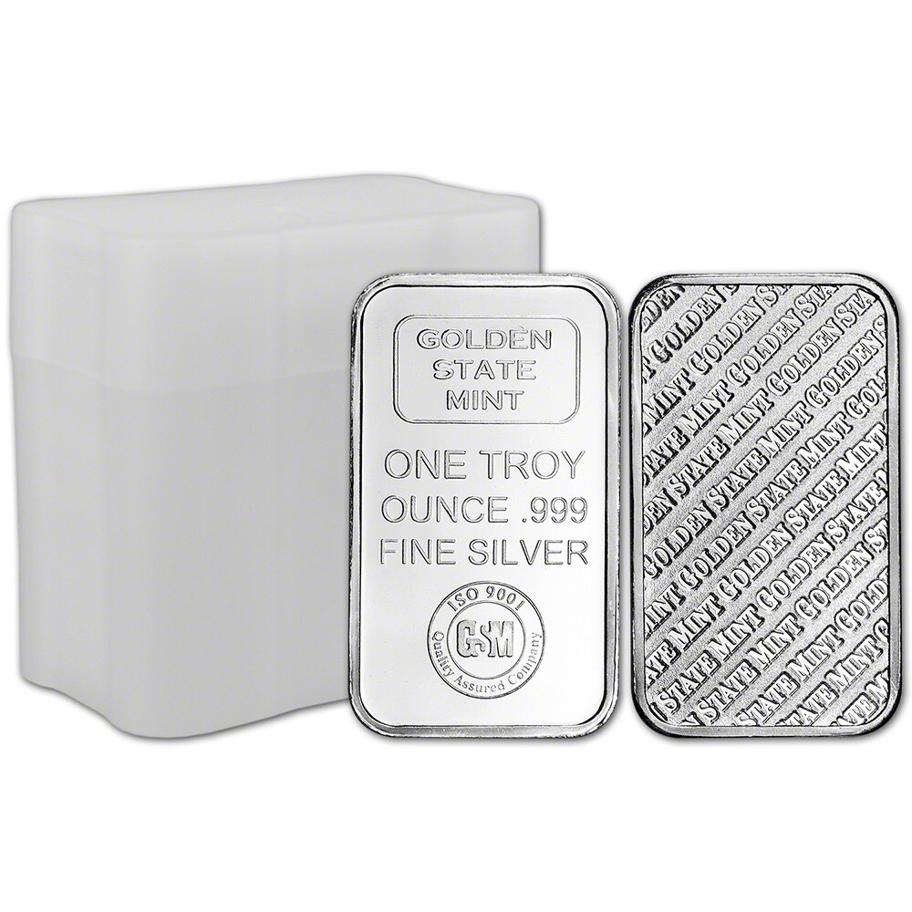 1 oz Golden State Mint Silver Bar .999 Fine Tube of 20 | eBay