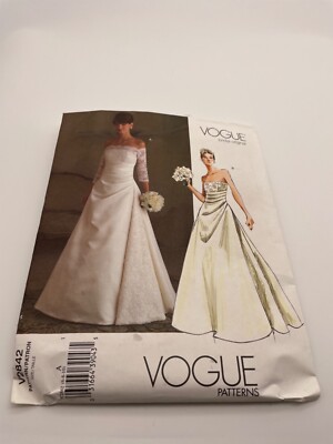 Vogue Patterns V1032 Womens Wedding Dress With Or Without Train A 6 8 10