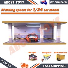 Simulation Car Garage Model 3 Parking With LED Lighting For 1:24 Scale Car 2A