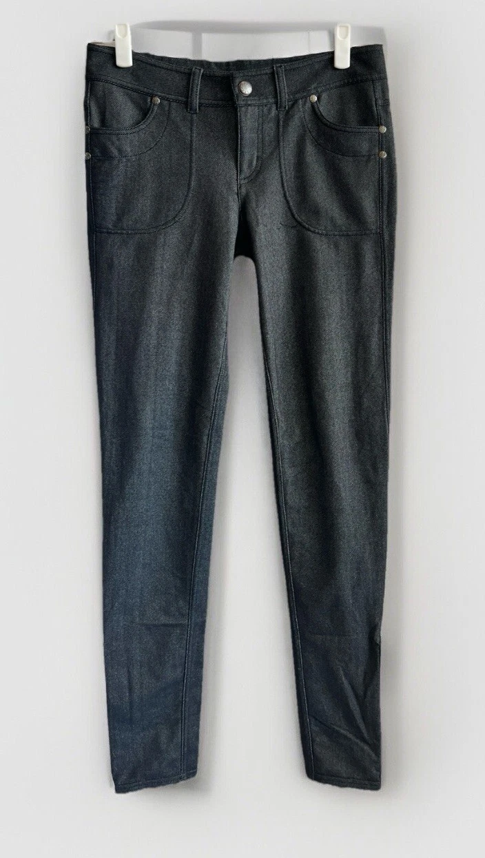 Athleta Women's Pants Black Knit Stretch Denim Style Slim Trek Size 4T Tall