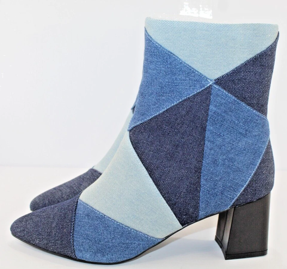 Ashro Mujer Botín Estilo Tanasha Azul Denim Talla 9.5 M Cremallera Lateral NUEVO Foto 4 de 4