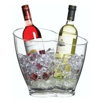 Barcraft Acrylic Double Sided/Twin Section Drinks Pail/Wine Cooler/Ice Bucket