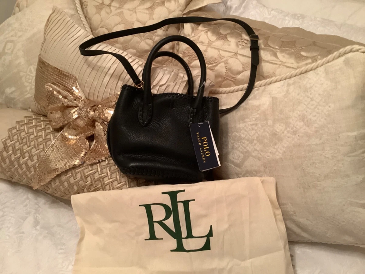 Ralph Lauren Black Mini Leather Shoulder Bag with dust bag