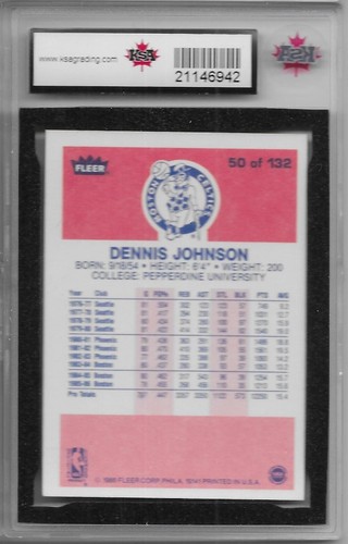 1986-87 Fleer Basketball Dennis Johnson #50 KSA 7 NM Boston Celtics - Bild 2 von 2
