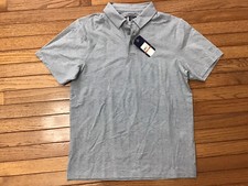 New Ben Hogan Mens Tradewinds Gray Cloud S /S Performance Polo Shirt Medium