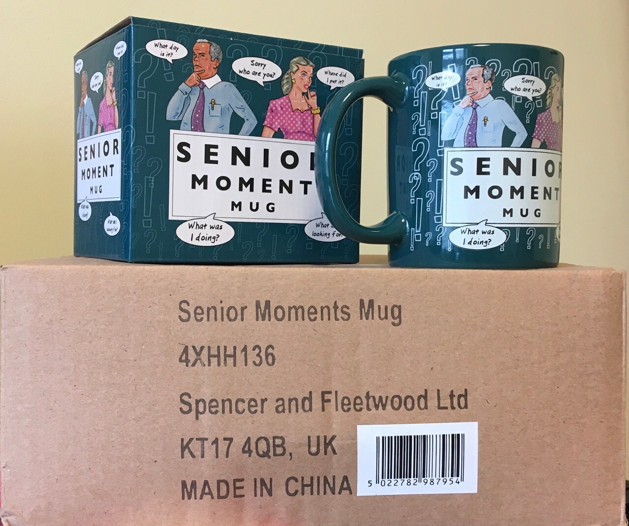 Box of 4 x Senior Moments Mugs by Spencer and Fleetwood #shf