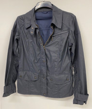 Barbour Linen Cotton Canvas Coated Shirt Jacket Uk 12 Navy Alex Jacket 101