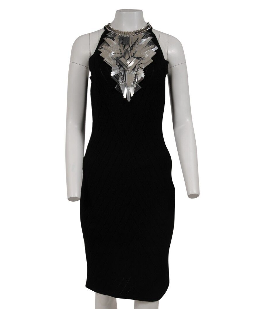 Balmain Runway Embellished Mirror Knit Dress Medium IT 42 Black Viscose Blend | eBay Balmain Runway Embellished Mirror Knit Dress Medium IT 42 Black Viscose Blend | eBay