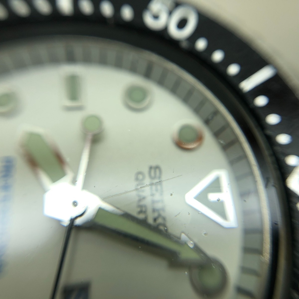 w2140] SEIKO 6458-602B Diver 200m Quartz White dial New battery