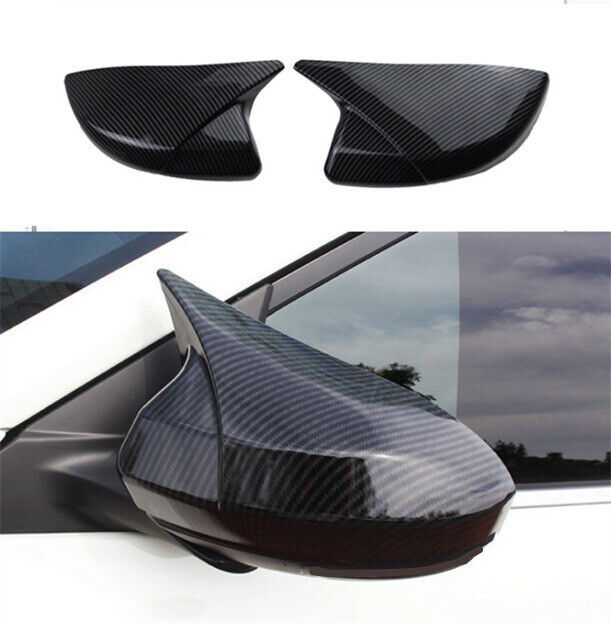 2PCS Carbon Fiber Look Rearview Mirror Cover Trim – Fits Nissan Sentra 2016-2019 – Easy Stick-On