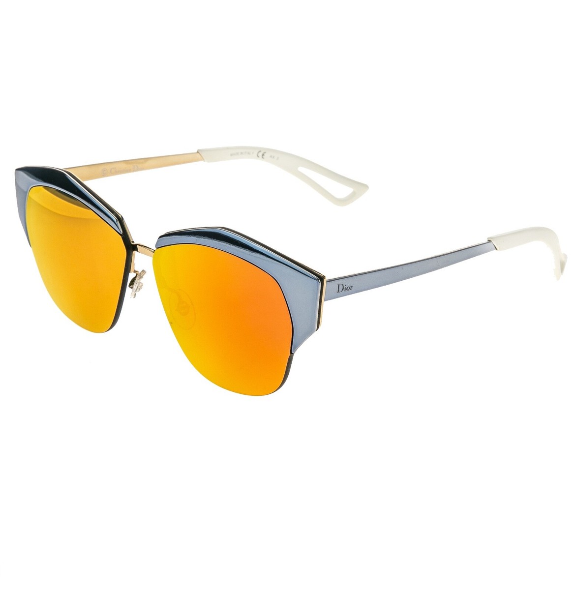 CHRISTIAN DIOR Mirrored Orange/Yellow Sunglasses! Christian Dior HARDIOR Palladium/Orange Yellow Mirrored (G2I  main image 2