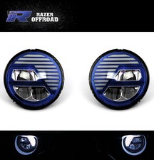Angry Bird Led Blue Headlight Drlhilo Beamcree Led For 97-06 Jeep Tj Wrangler